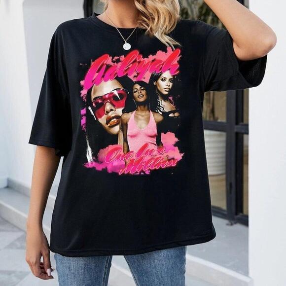 Tops - Aaliyah 90S Hip Hop Rap Music Fan Retro Unisex T-Shirt